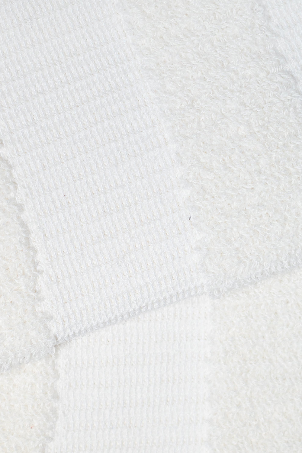 Kinari Face Pile Crew Recycled Cotton Socks - Off White Zoomed