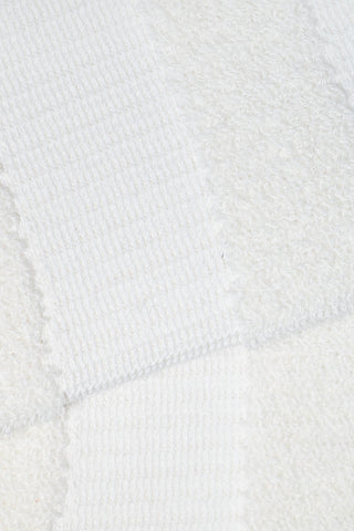 Kinari Face Pile Crew Recycled Cotton Socks - Off White Zoomed